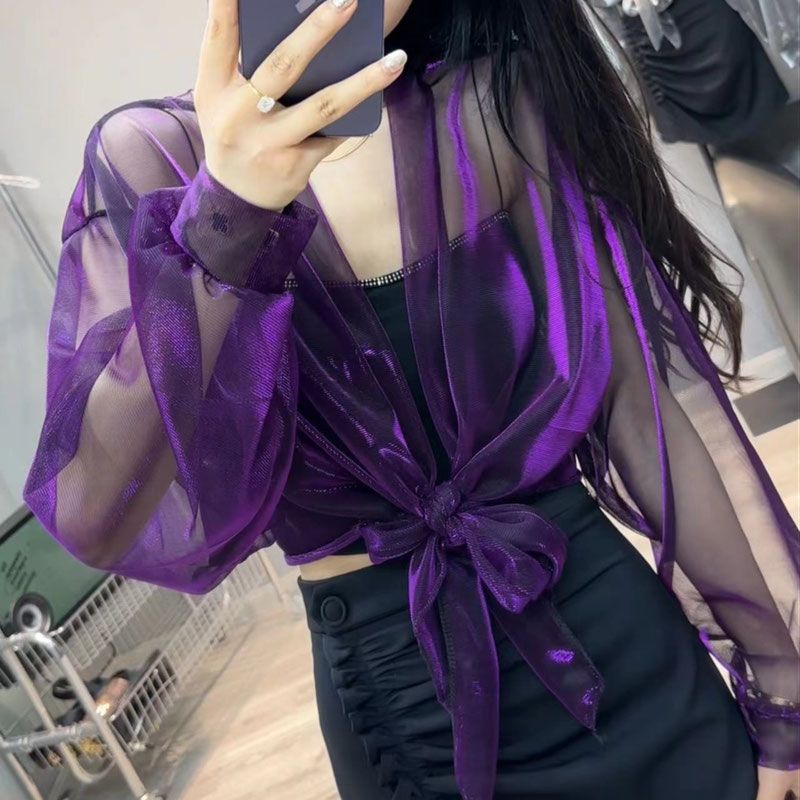 Vintage Fashion Jersey - Thin Long Sleeve Bandage Net Yarn