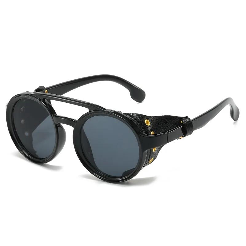 Vintage Fashion Enthusiasts - Retro Anti-UV Sunglasses Men Women Leather