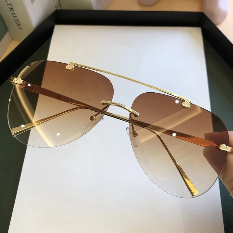 Vintage Rimless Alloy Aviation - Vintage Fashion Enthusiasts ulasan dan harga