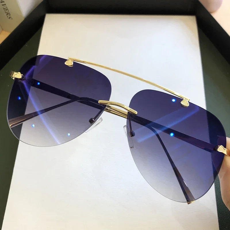 Vintage Rimless Alloy Aviation - Vintage Fashion Enthusiasts ulasan dan harga